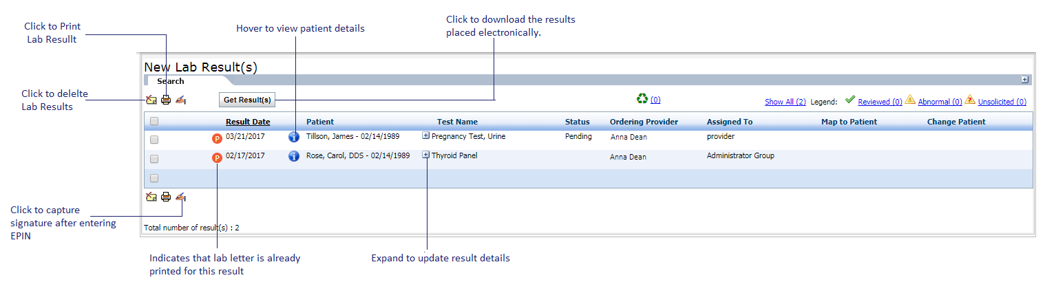 Downloading Results Electronically
