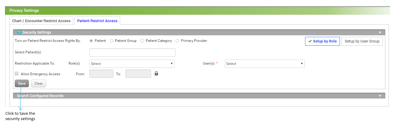 Patient Restrict Access