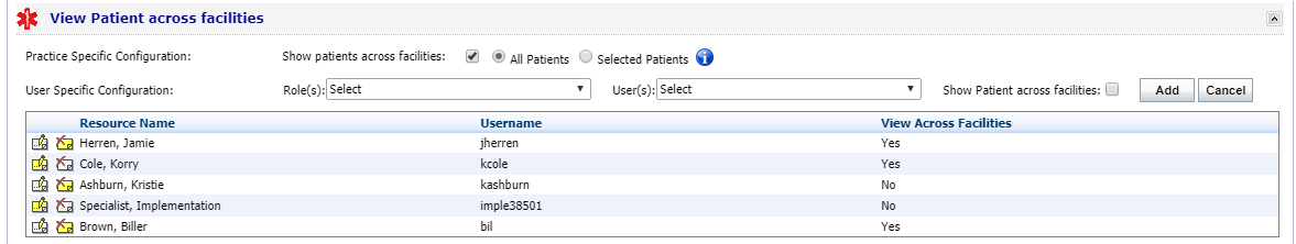 View Patient across facilities